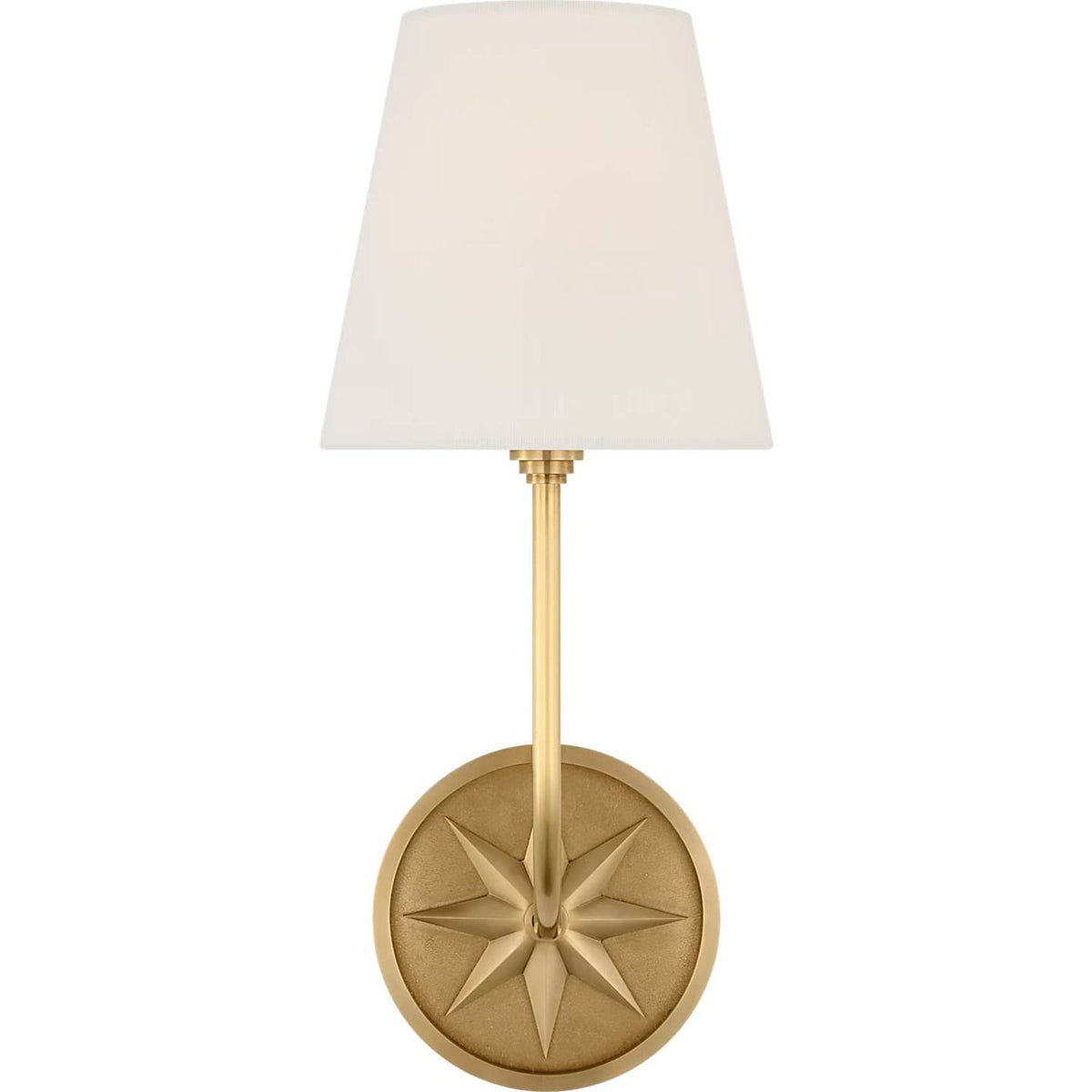Chapman & Myers Polaris 15" Sconce in Antique-Burnished Brass with Linen Shade W6" x H14.75" x E7"