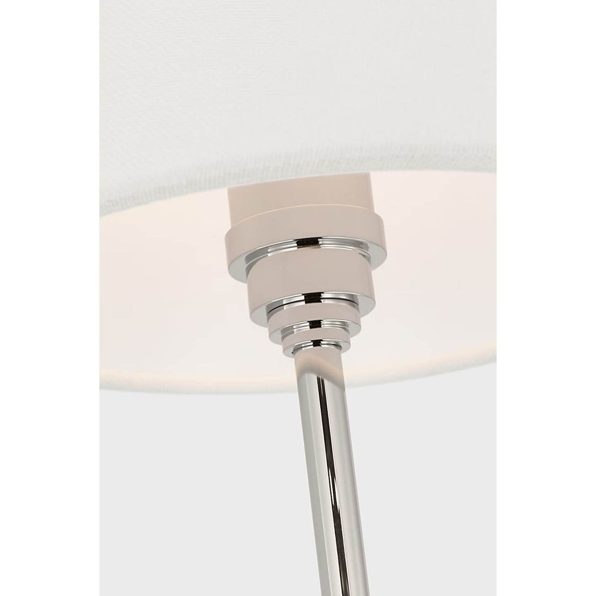 Chapman & Myers Polaris 15" Sconce in Polished Nickel with Linen Shade W6" x H14.75" x E7"