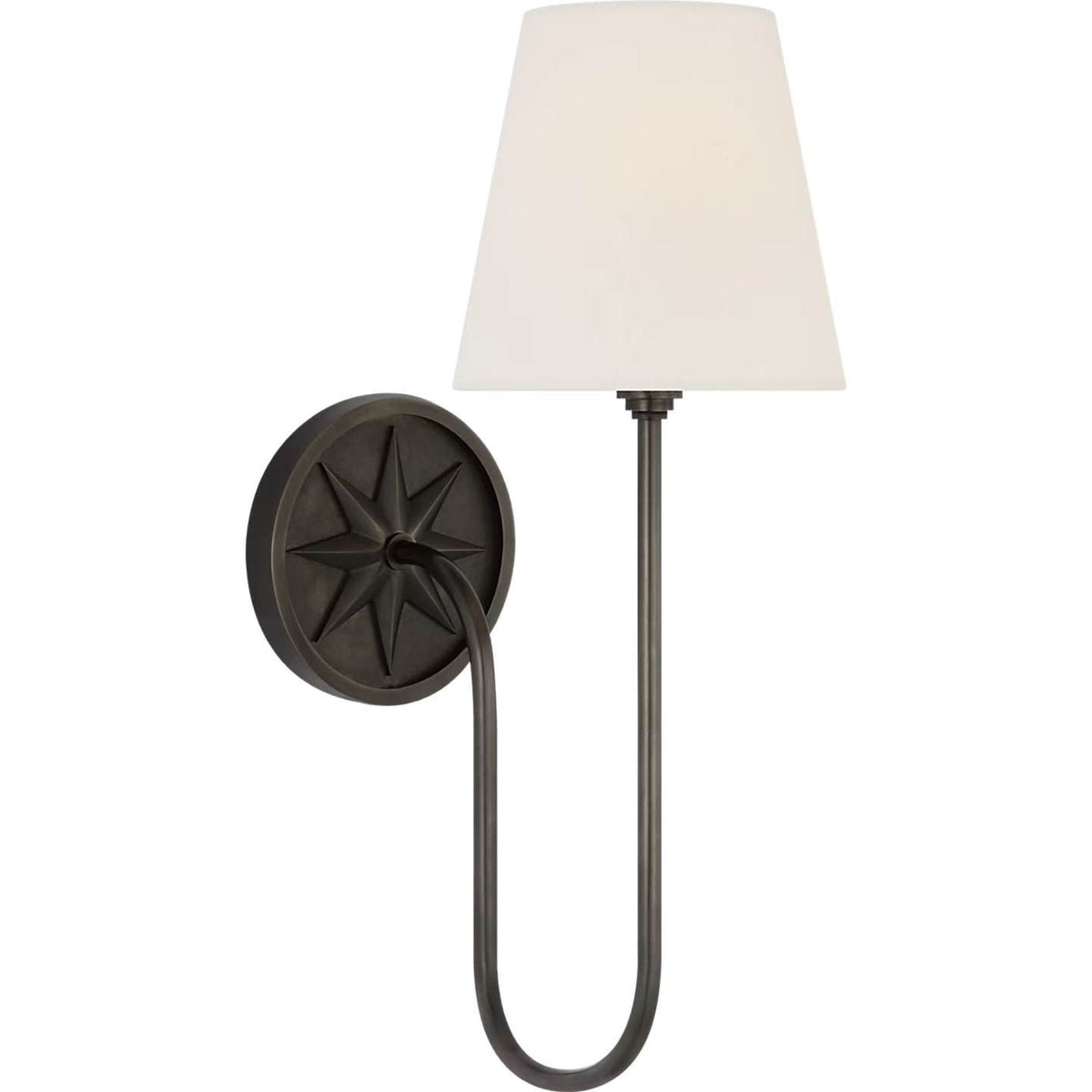 Chapman & Myers Polaris 17" Single Sconce in Bronze with Linen Shade W6" x H16.5" x E10"