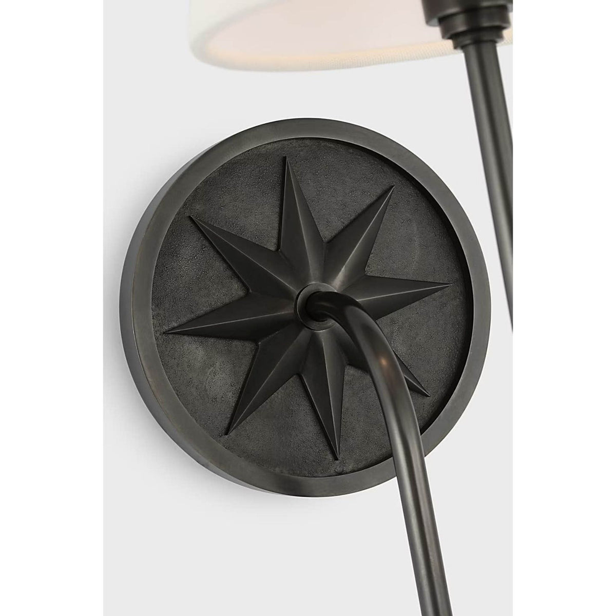 Chapman & Myers Polaris 17" Single Sconce in Bronze with Linen Shade W6" x H16.5" x E10"