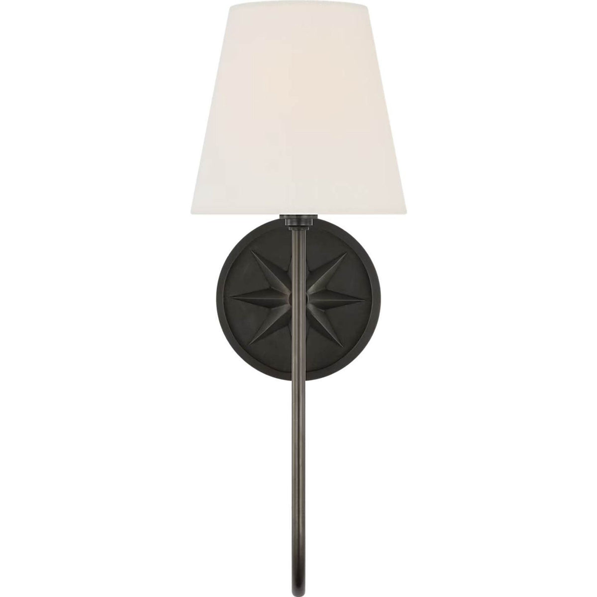 Chapman & Myers Polaris 17" Single Sconce in Bronze with Linen Shade W6" x H16.5" x E10"