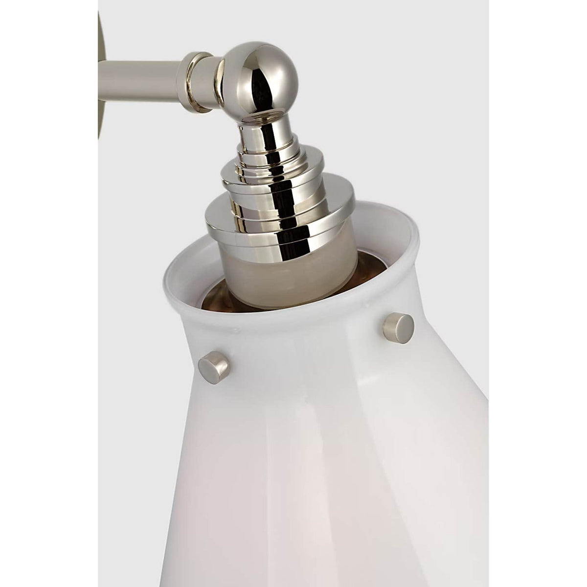 Chapman & Myers Parkington Small Single Wall Light in Polished Nickel with White Glass W7.25" x H11.5" x E8.75"