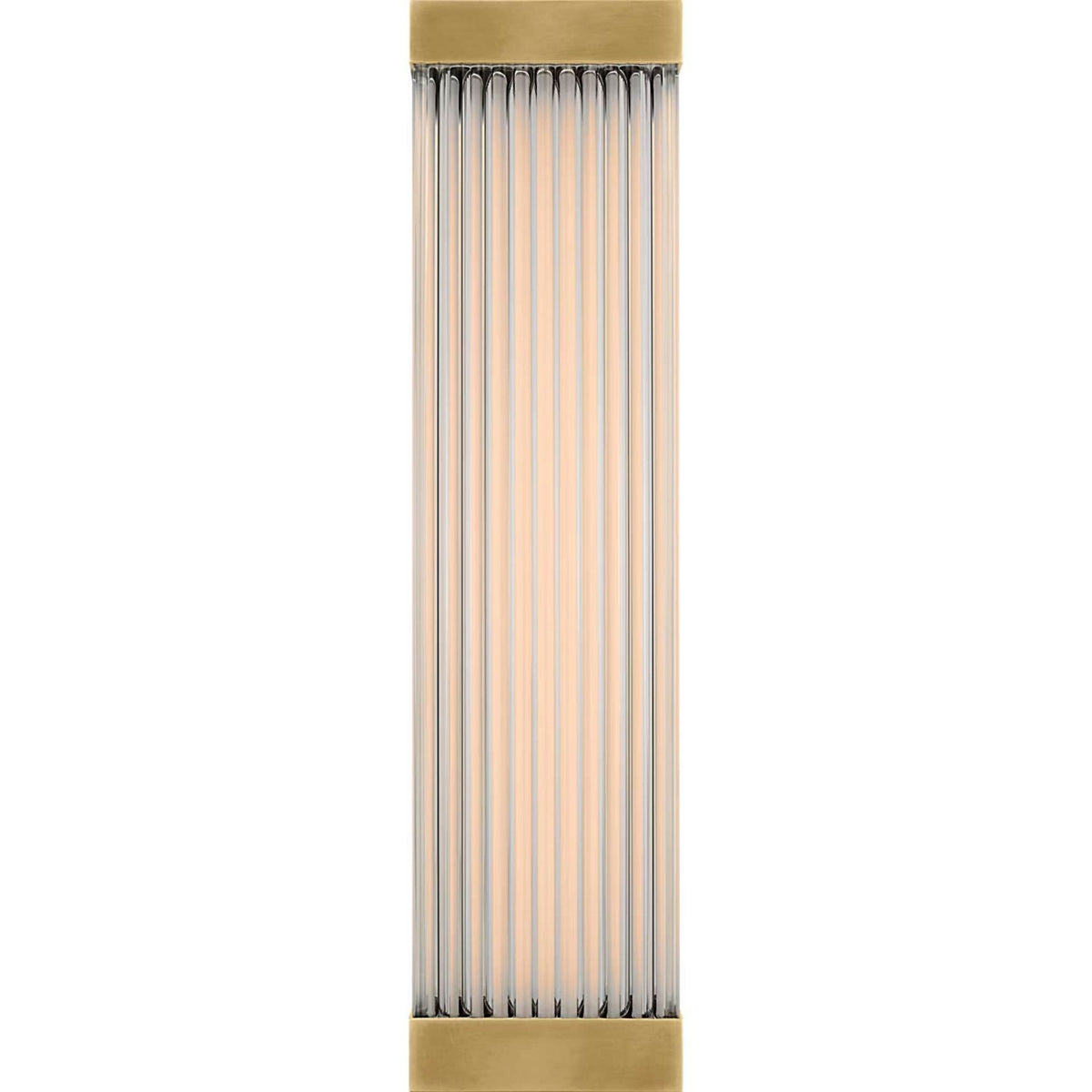 Chapman & Myers Vance 14" Sconce in Antique-Burnished Brass with Clear Glass Rods W3.5" x H14" x E2.75"