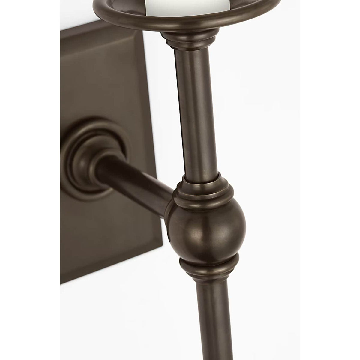 Chapman & Myers Classic 19" Tail Sconce in Bronze with Linen Shades W5" x H18.5" x E6.5"