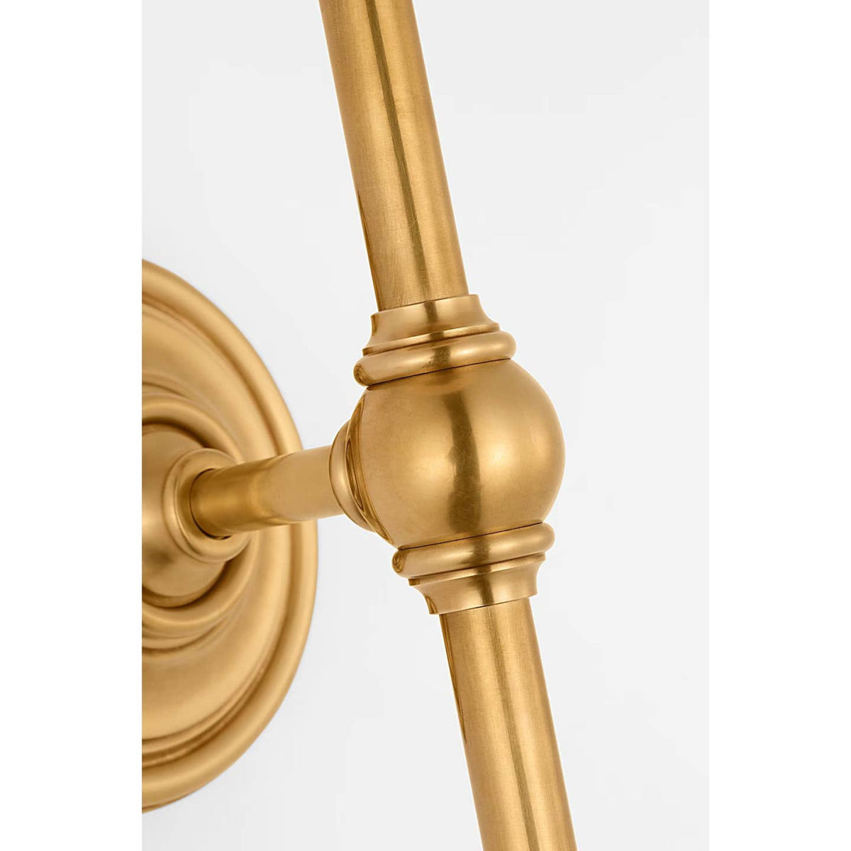 Chapman & Myers Classic 27" Tail Sconce in Antique-Burnished Brass with Linen Shade W6.5" x H28.25" x E7.75"