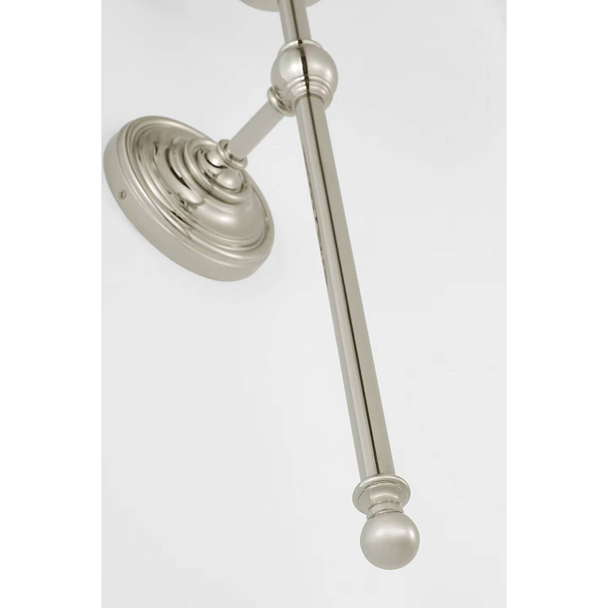 Chapman & Myers Classic 27" Tail Sconce in Polished Nickel with Linen Shade W6.5" x H28.25" x E7.75"