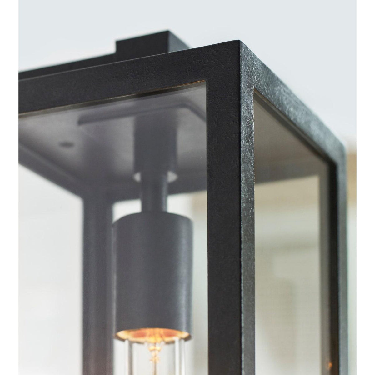 Chapman & Myers Fresno Framed Medium Sconce in Aged Iron with Clear Glass W6" x H17.75" x E9"