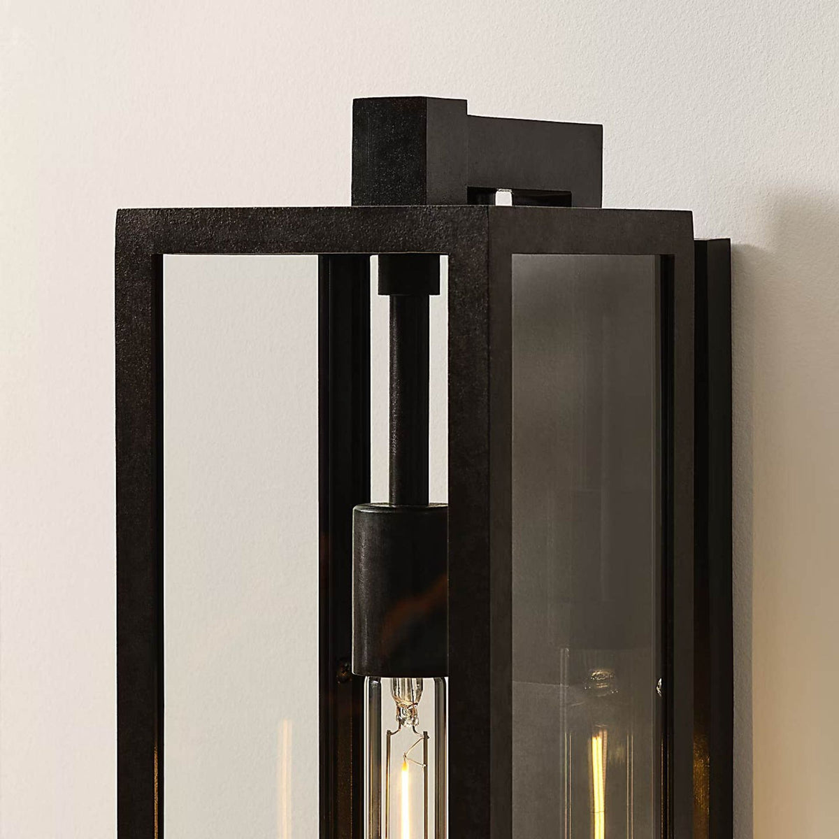 Chapman & Myers Fresno Framed Long Sconce in Aged Iron with Clear Glass W6" x H21.75" x E9"