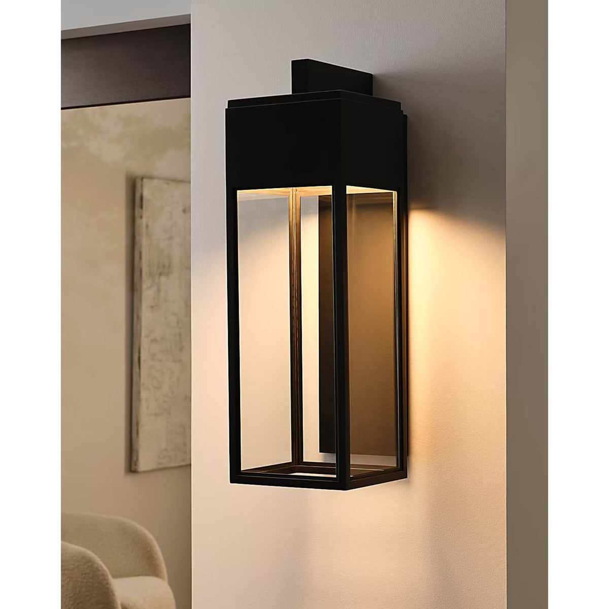 Chapman & Myers Irvine Large Bracketed Wall Lantern in Bronze with Clear Glass W8.25" x H26" x E11"