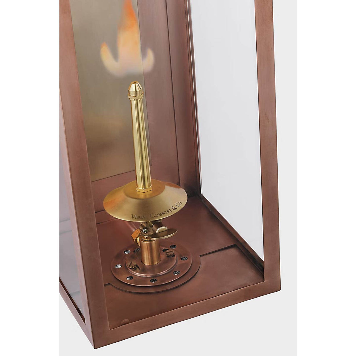 Chapman & Myers Fresno Large 3/4 Gas Wall Lantern in Soft Copper with Clear Glass W7" x H20.25" x E8.25"