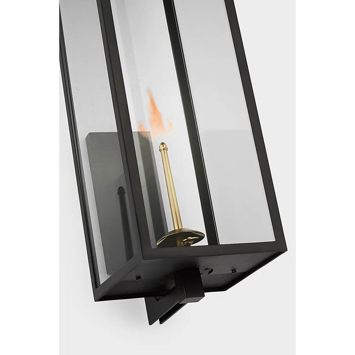 Chapman & Myers Fresno Grande Bracketed Gas Wall Lantern in Matte Black with Clear Glass W9" x H30.5" x E12.25"