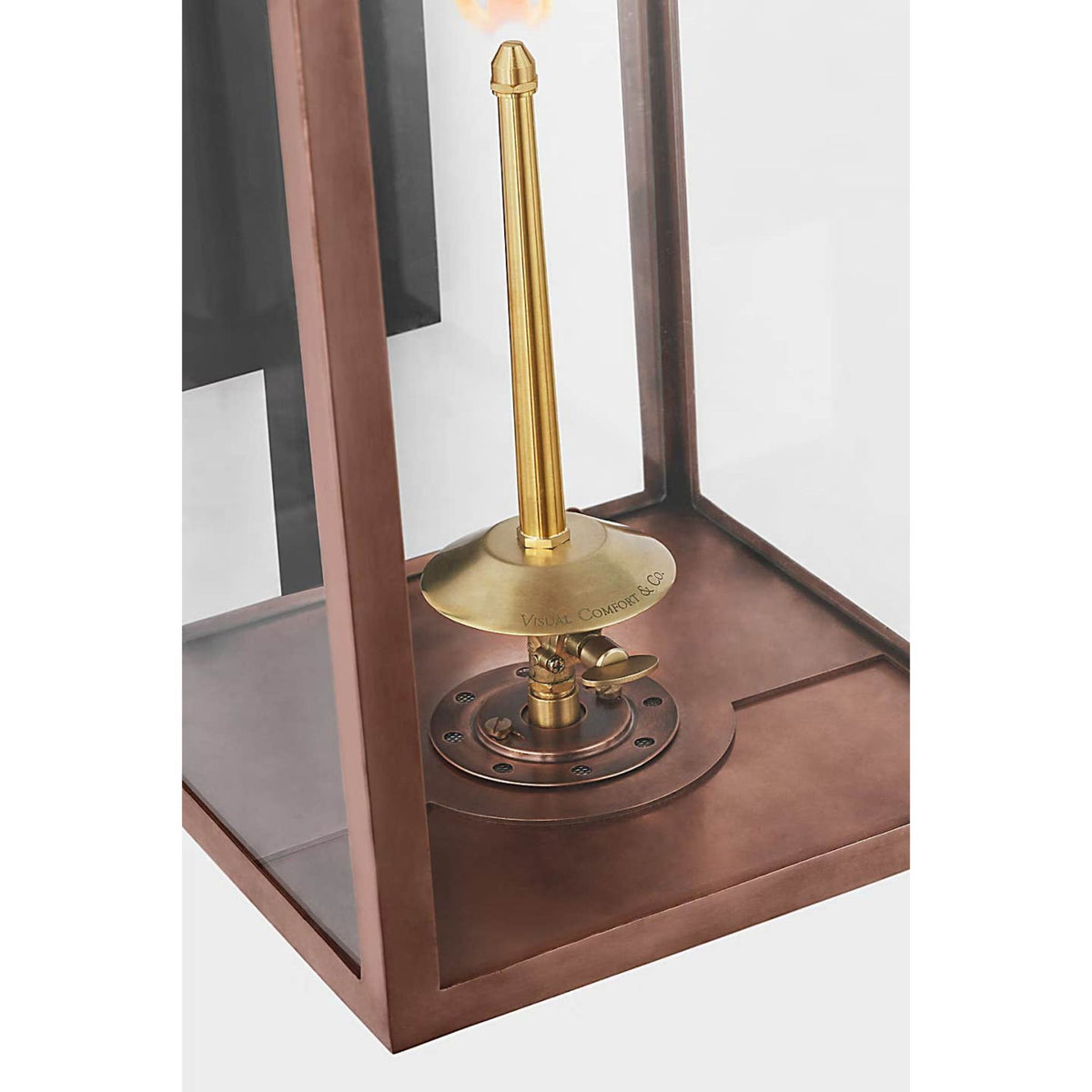 Chapman & Myers Fresno Grande Bracketed Gas Wall Lantern in Soft Copper with Clear Glass W9" x H30.5" x E12.25"