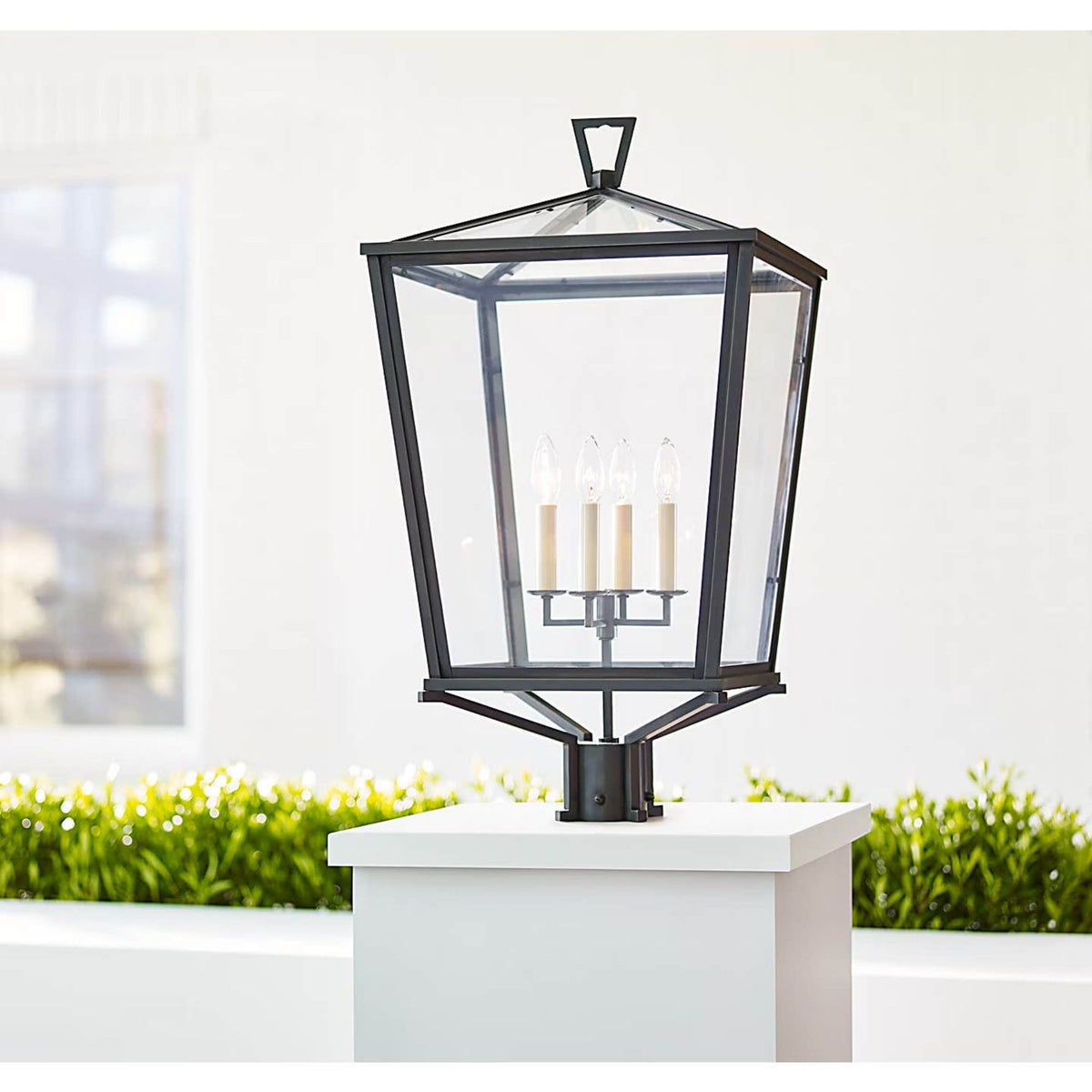 Chapman & Myers Darlana Post Light in Bronze W17" x H30.75"