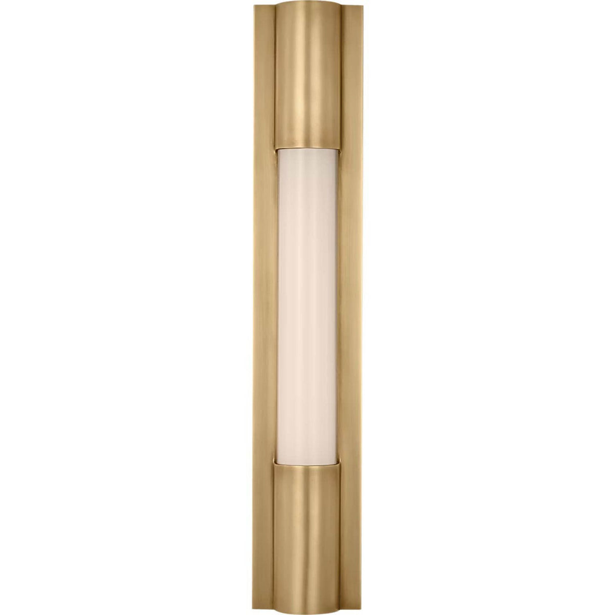 Ian K. Fowler Ellington 16" Slimline Bath Light in Hand-Rubbed Antique Brass with White Glass W3" x H16" x E1.75"