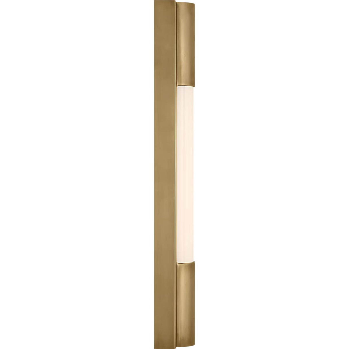 Ian K. Fowler Ellington 16" Slimline Bath Light in Hand-Rubbed Antique Brass with White Glass W3" x H16" x E1.75"