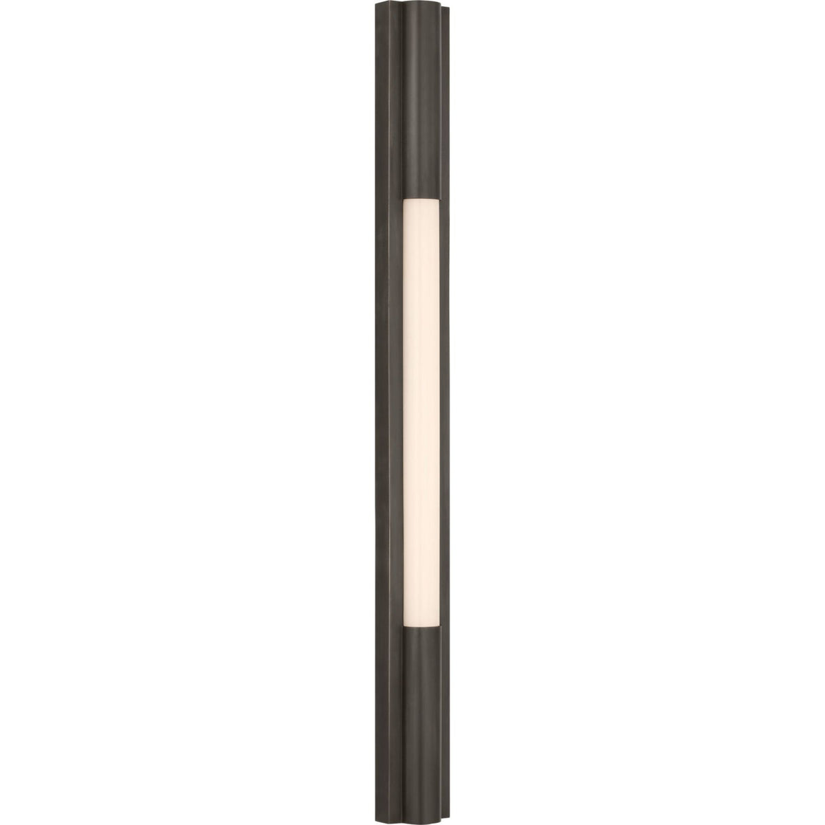 Ian K. Fowler Ellington 32" Slimline Bath Light in Bronze with White Glass W3" x H32" x E1.75"