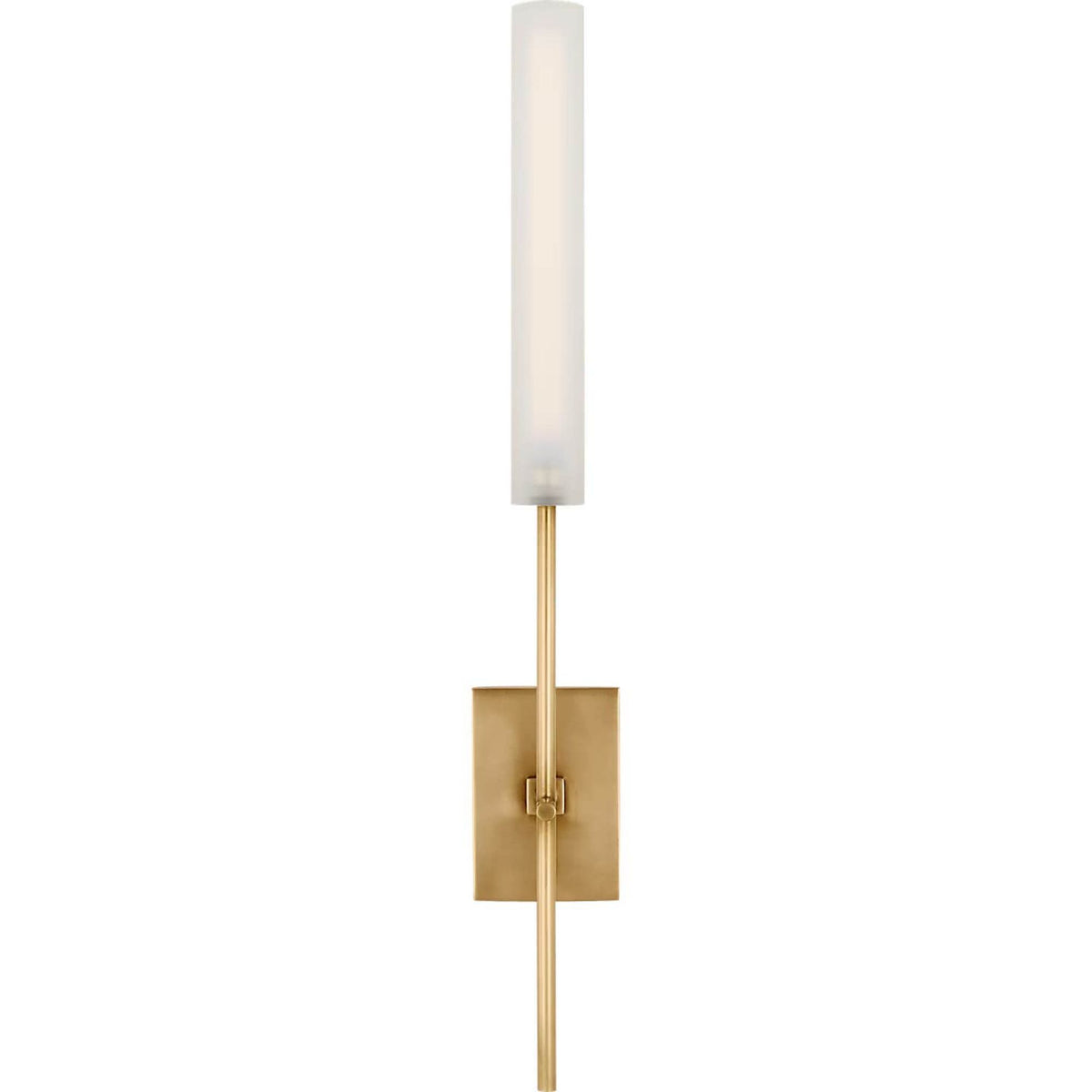 Ian K. Fowler Fay 18" Sconce in Hand-Rubbed Antique Brass with Frosted Glass W2.5" x H17.5" x E3.5"