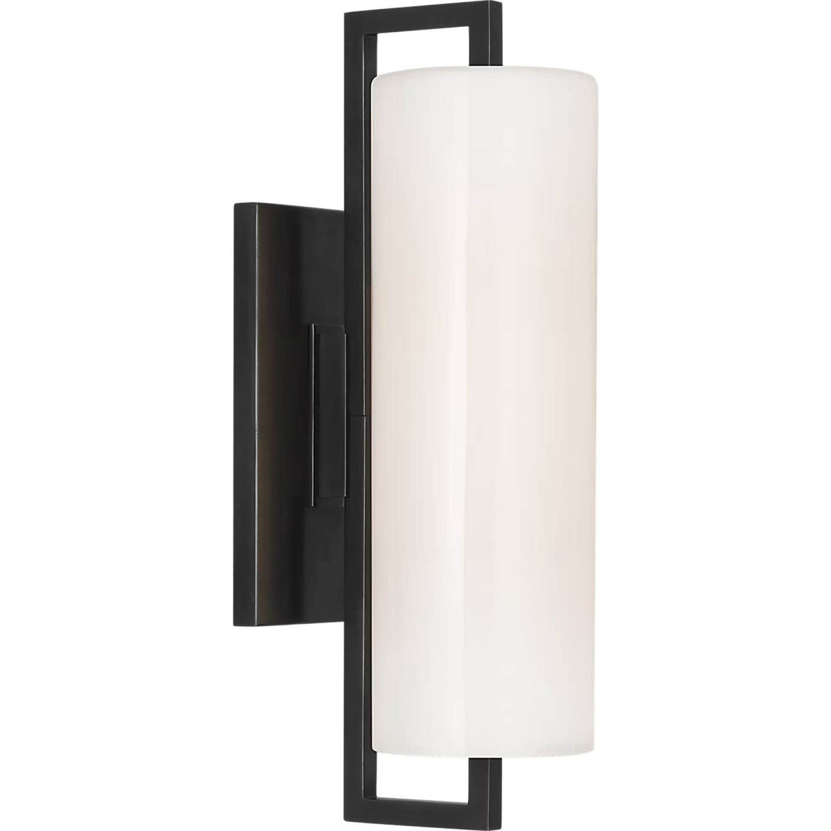 Ian K. Fowler Bowen 16" Linear Bath Sconce in Bronze with White Glass Shade W4.5" x H16" x E6.5"