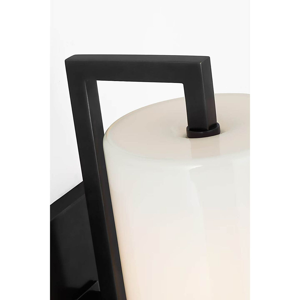 Ian K. Fowler Bowen 16" Linear Bath Sconce in Bronze with White Glass Shade W4.5" x H16" x E6.5"