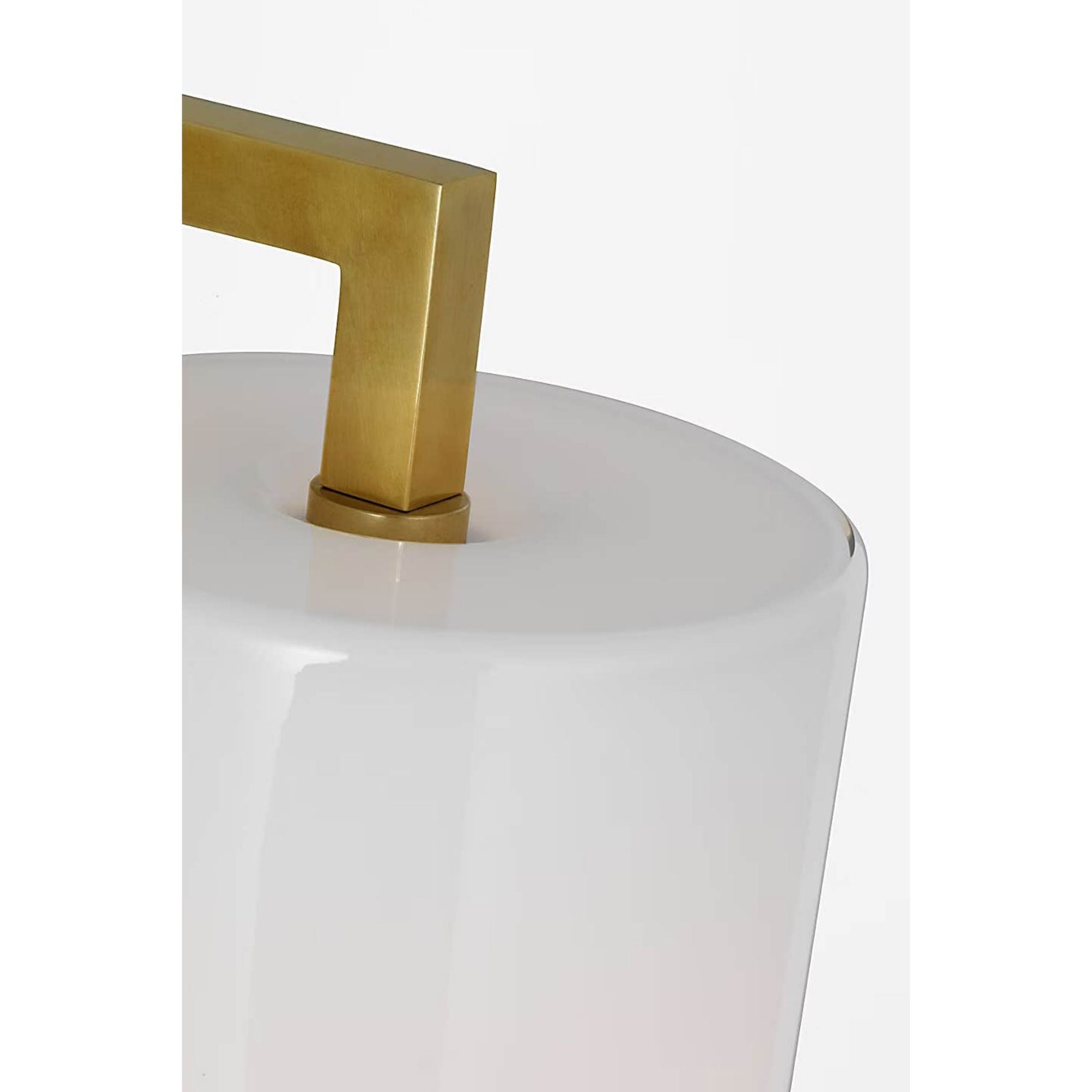 Ian K. Fowler Bowen 16" Linear Bath Sconce in Hand-Rubbed Antique Brass with White Glass Shade W4.5" x H16" x E6.5"