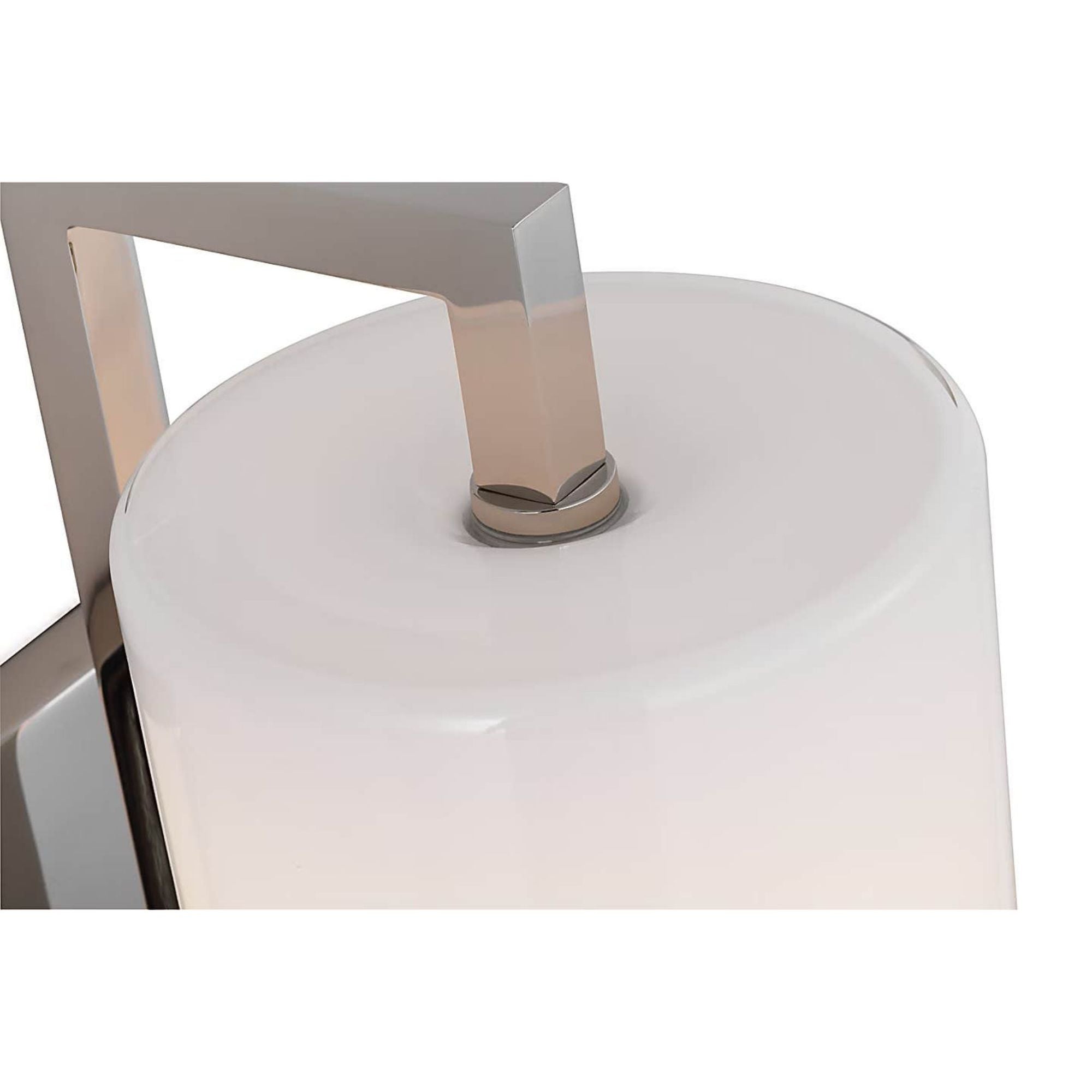 Ian K. Fowler Bowen 16" Linear Bath Sconce in Polished Nickel with White Glass Shade W4.5" x H16" x E6.5"
