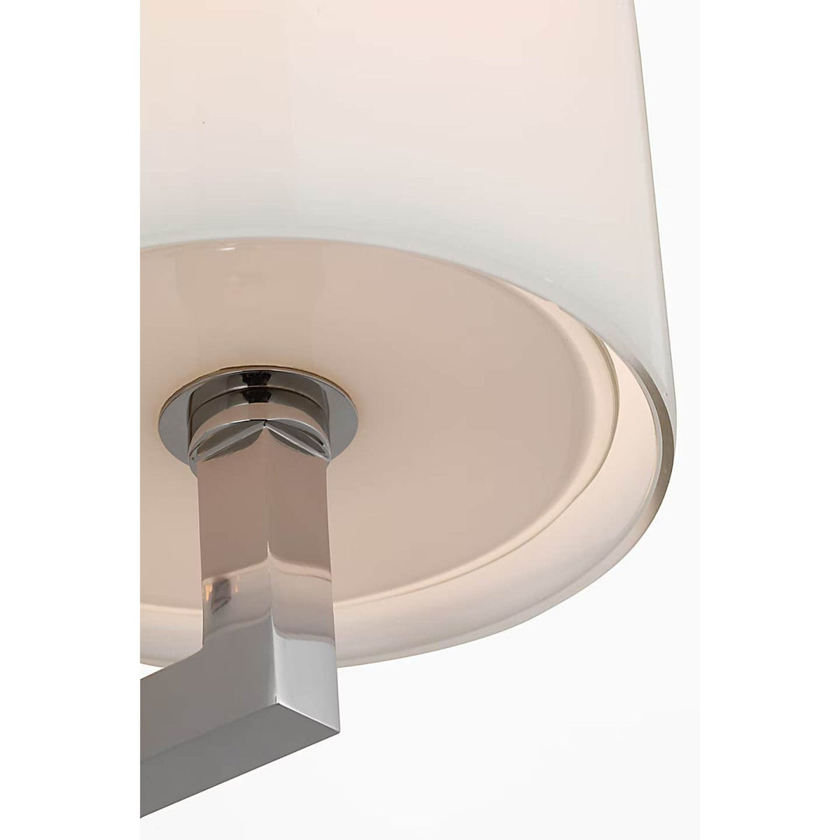 Ian K. Fowler Bowen 16" Linear Bath Sconce in Polished Nickel with White Glass Shade W4.5" x H16" x E6.5"