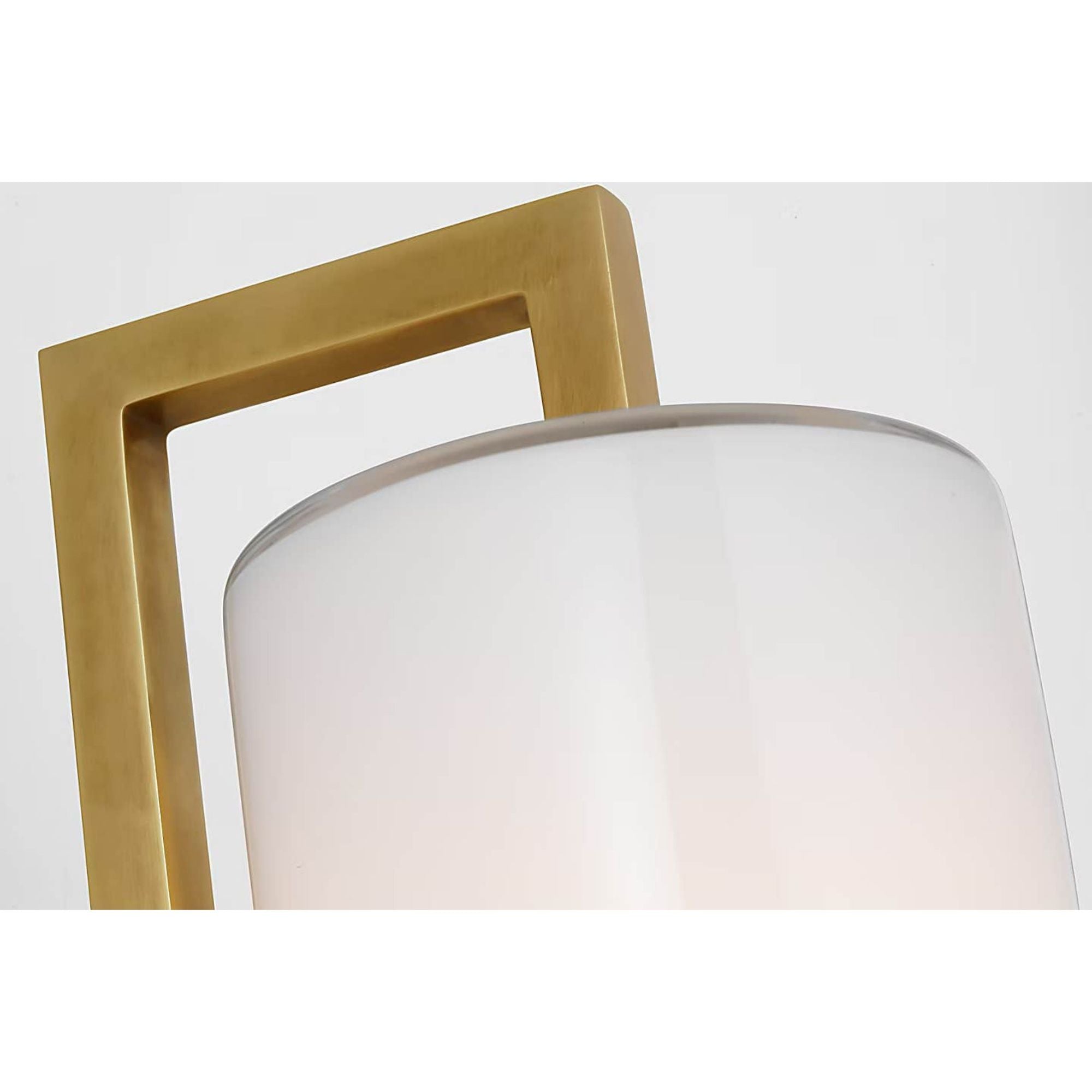 Ian K. Fowler Bowen 21" Linear Bath Sconce in Hand-Rubbed Antique Brass with White Glass Shade W3" x H21" x E5"