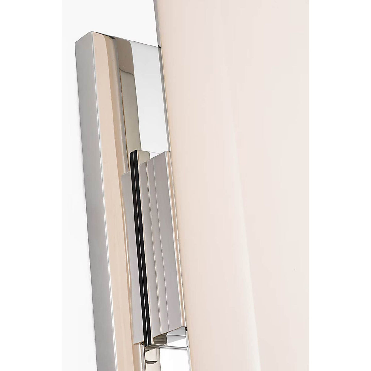 Ian K. Fowler Bowen 21" Linear Bath Sconce in Polished Nickel with White Glass Shade W3" x H21" x E5"