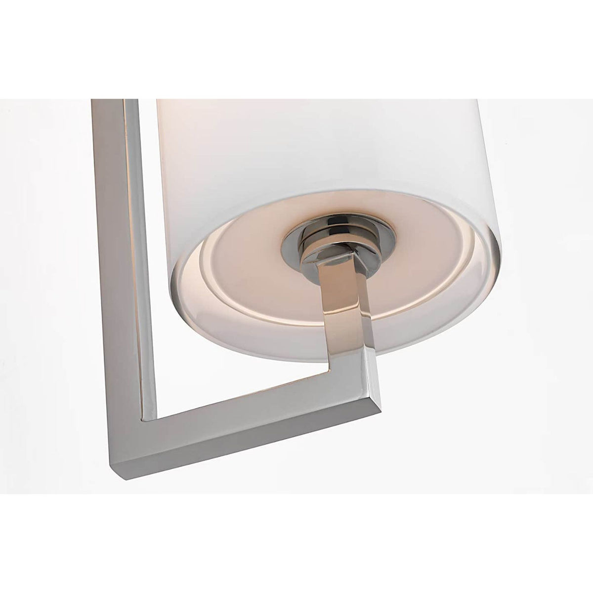 Ian K. Fowler Bowen 21" Linear Bath Sconce in Polished Nickel with White Glass Shade W3" x H21" x E5"