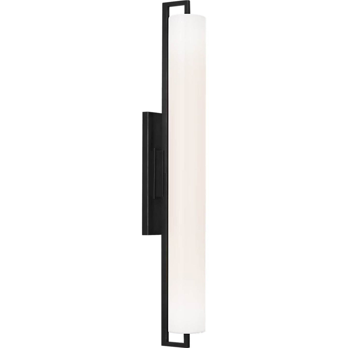 Ian K. Fowler Bowen 28" Linear Bath Sconce in Bronze with White Glass Shade W3" x H28" x E5"