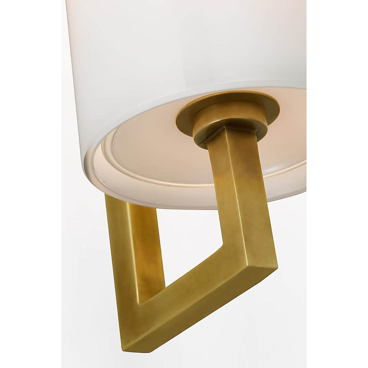 Ian K. Fowler Bowen 28" Linear Bath Sconce in Hand-Rubbed Antique Brass with White Glass Shade W3" x H28" x E5"