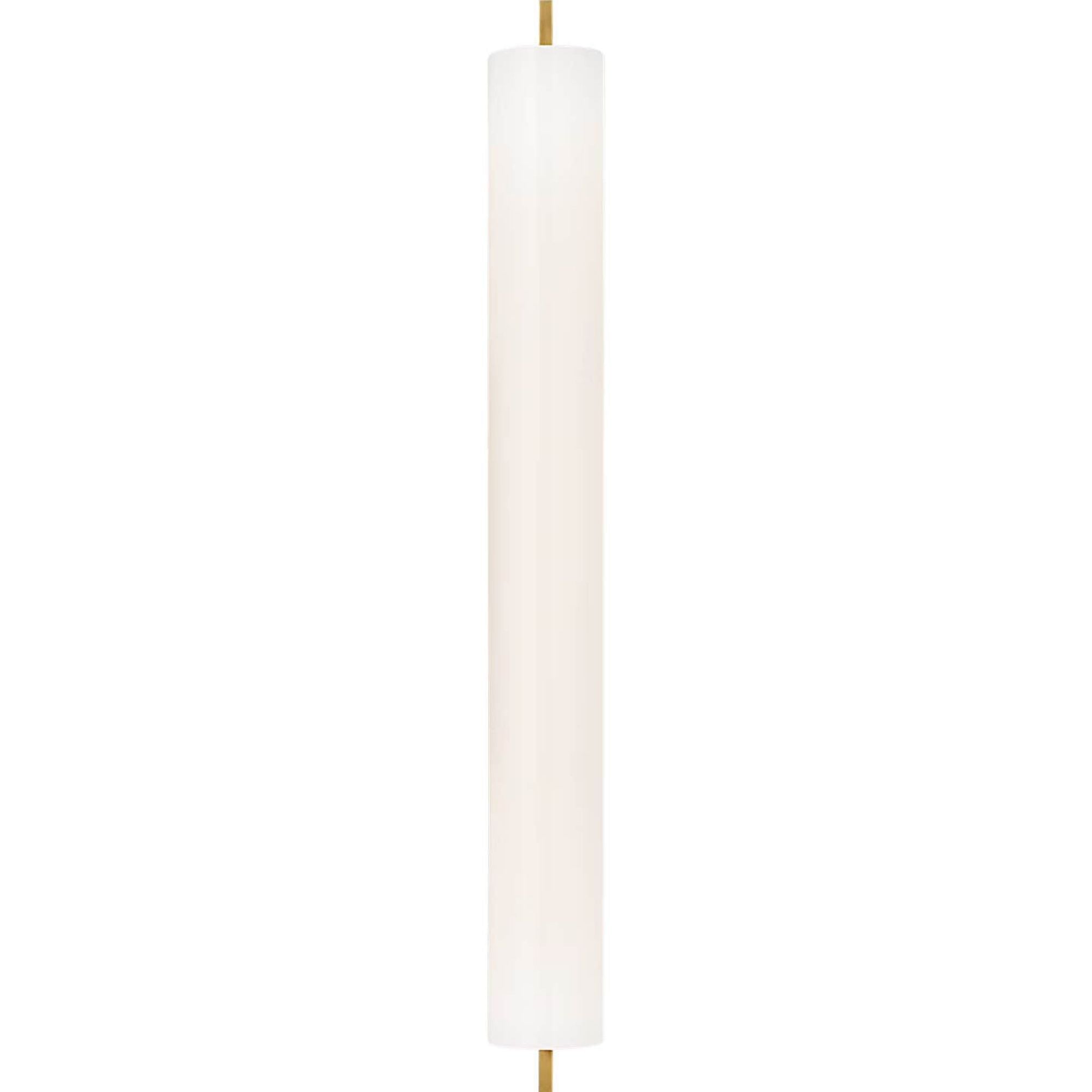 Ian K. Fowler Bowen 28" Linear Bath Sconce in Hand-Rubbed Antique Brass with White Glass Shade W3" x H28" x E5"