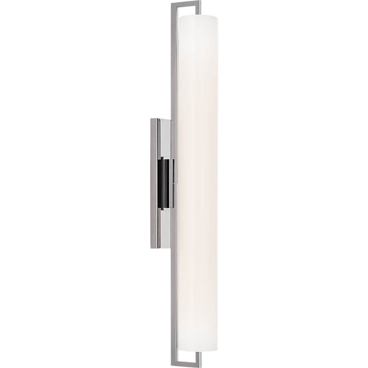 Ian K. Fowler Bowen 28" Linear Bath Sconce in Polished Nickel with White Glass Shade W3" x H28" x E5"