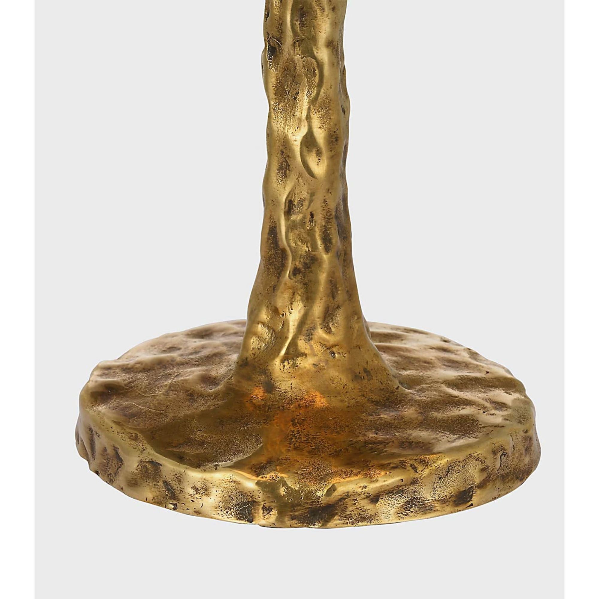 Ian K. Fowler Ilosi 12" Sculpted Rechargeable Table Lamp in Hand-Rubbed Antique Brass with Bronze Shade W7" x H12"