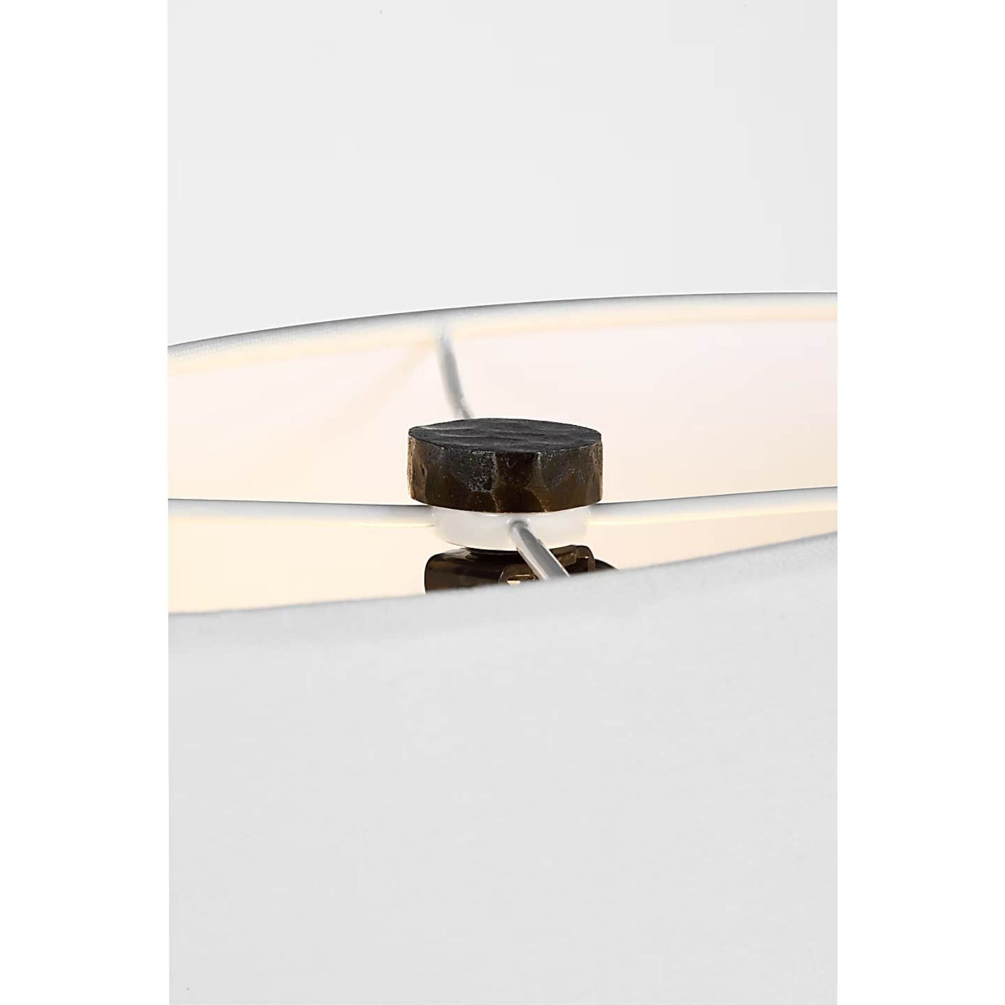 Ian K. Fowler Cesta 28" Sculpted Table Lamp in Aged Iron with Linen Shade W17.75" x H28"