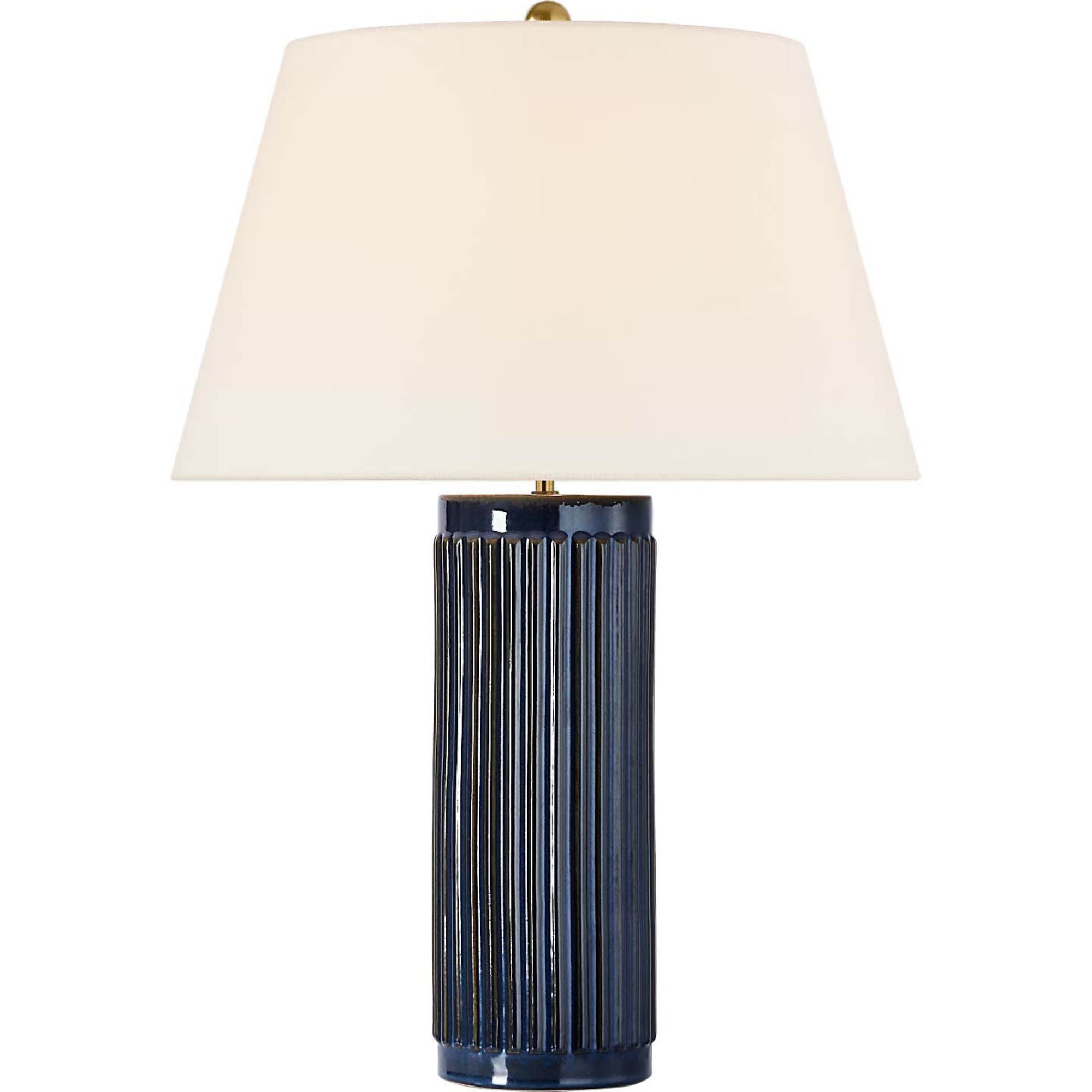 Ian K. Fowler Ellora 28" Table Lamp in Mixed Blue Brown with Linen Shade W19.5" x H28.25"