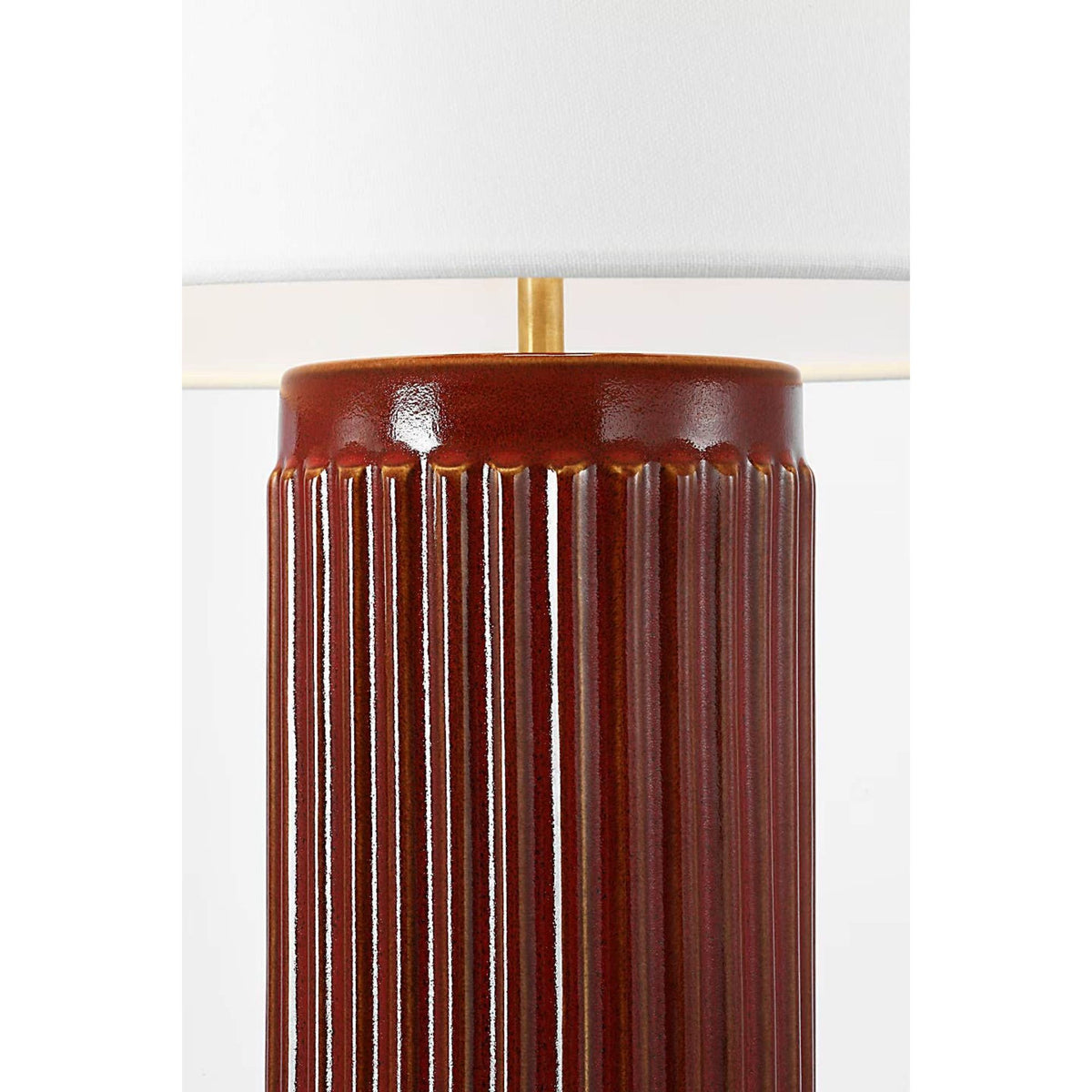 Ian K. Fowler Ellora 28" Table Lamp in Pomegranate with Linen Shade W19.5" x H28.25"