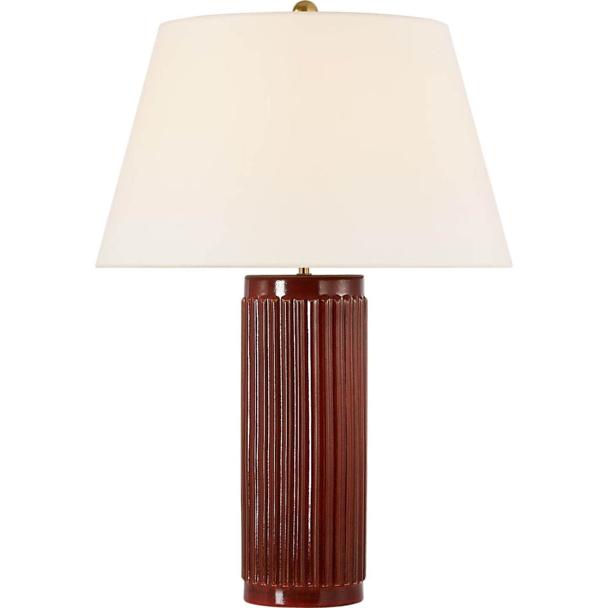 Ian K. Fowler Ellora 28" Table Lamp in Pomegranate with Linen Shade W19.5" x H28.25"