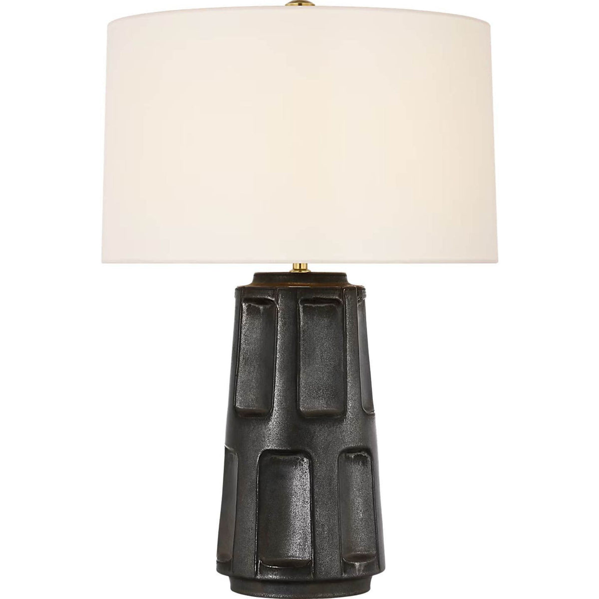 Ian K. Fowler Altamira 28" Table Lamp in Stained Black Metallic with Linen Shade W19.5" x H28"