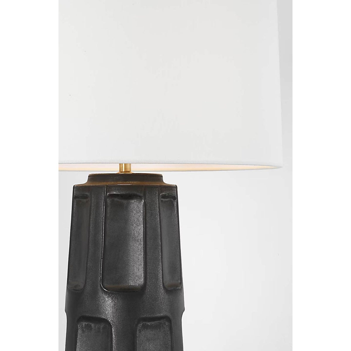 Ian K. Fowler Altamira 28" Table Lamp in Stained Black Metallic with Linen Shade W19.5" x H28"