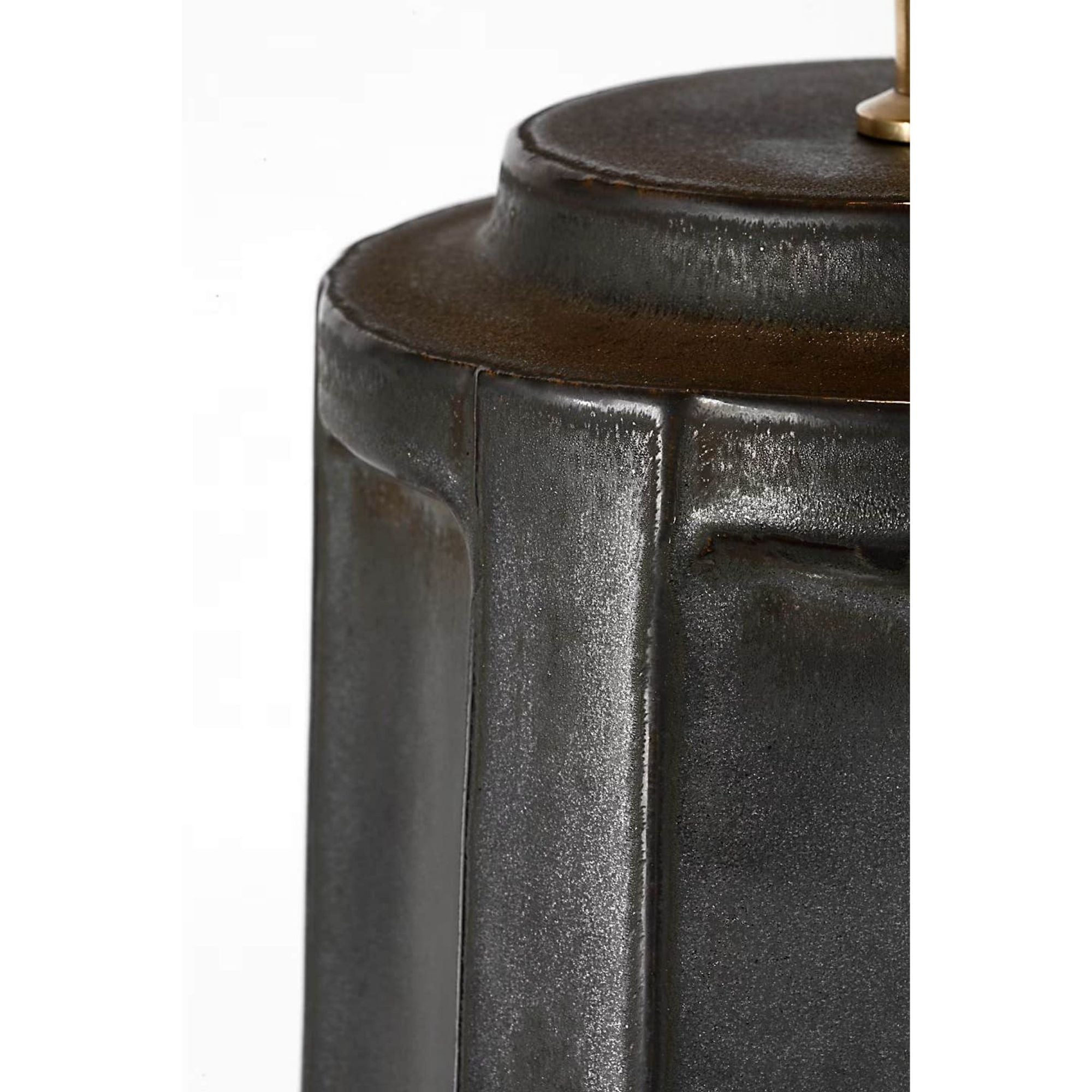 Ian K. Fowler Altamira 28" Table Lamp in Stained Black Metallic with Linen Shade W19.5" x H28"