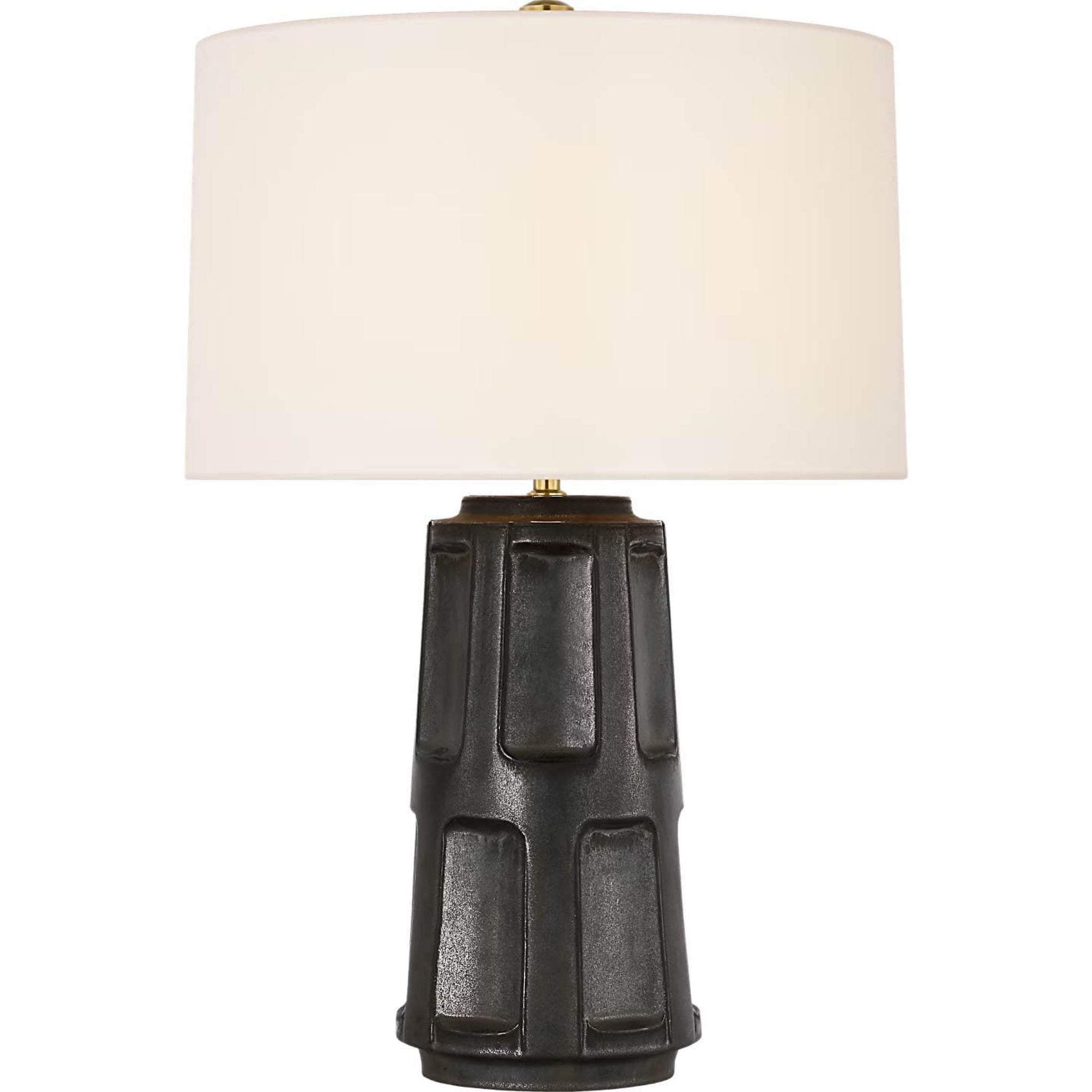 Ian K. Fowler Altamira 28" Table Lamp in Stained Black Metallic with Linen Shade W19.5" x H28"