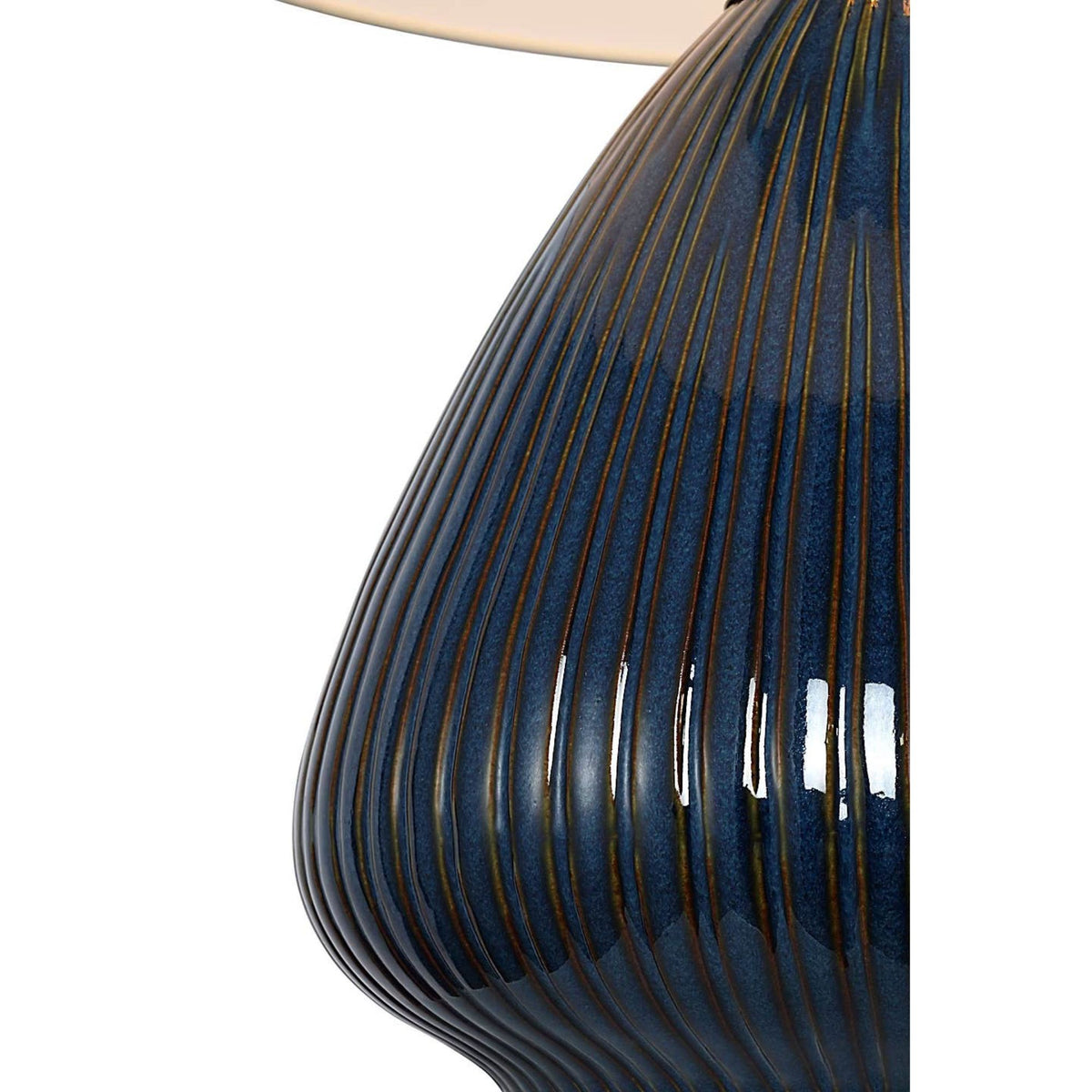 Ian K. Fowler Vesse 28" Table Lamp in Mixed Blue Brown with Linen Shade W21.25" x H28.5"