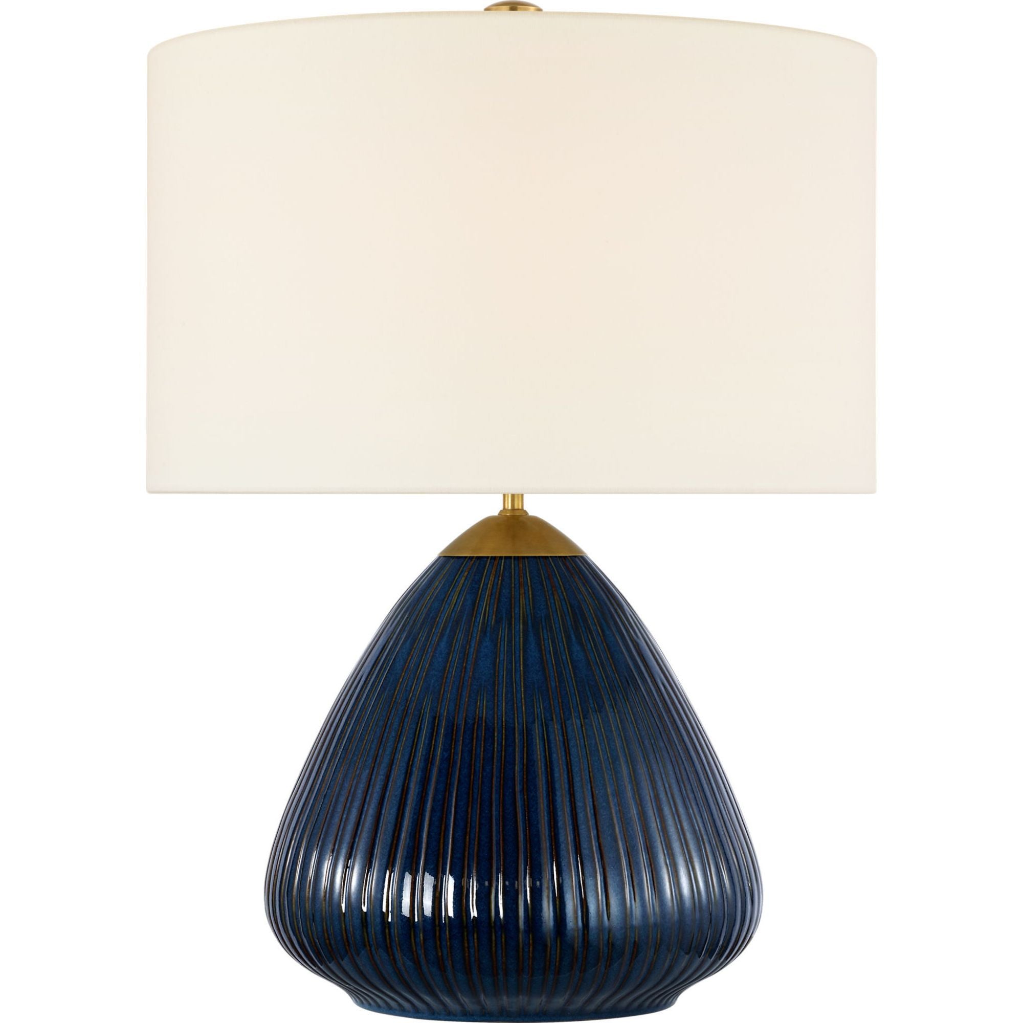 Ian K. Fowler Vesse 28" Table Lamp in Mixed Blue Brown with Linen Shade W21.25" x H28.5"