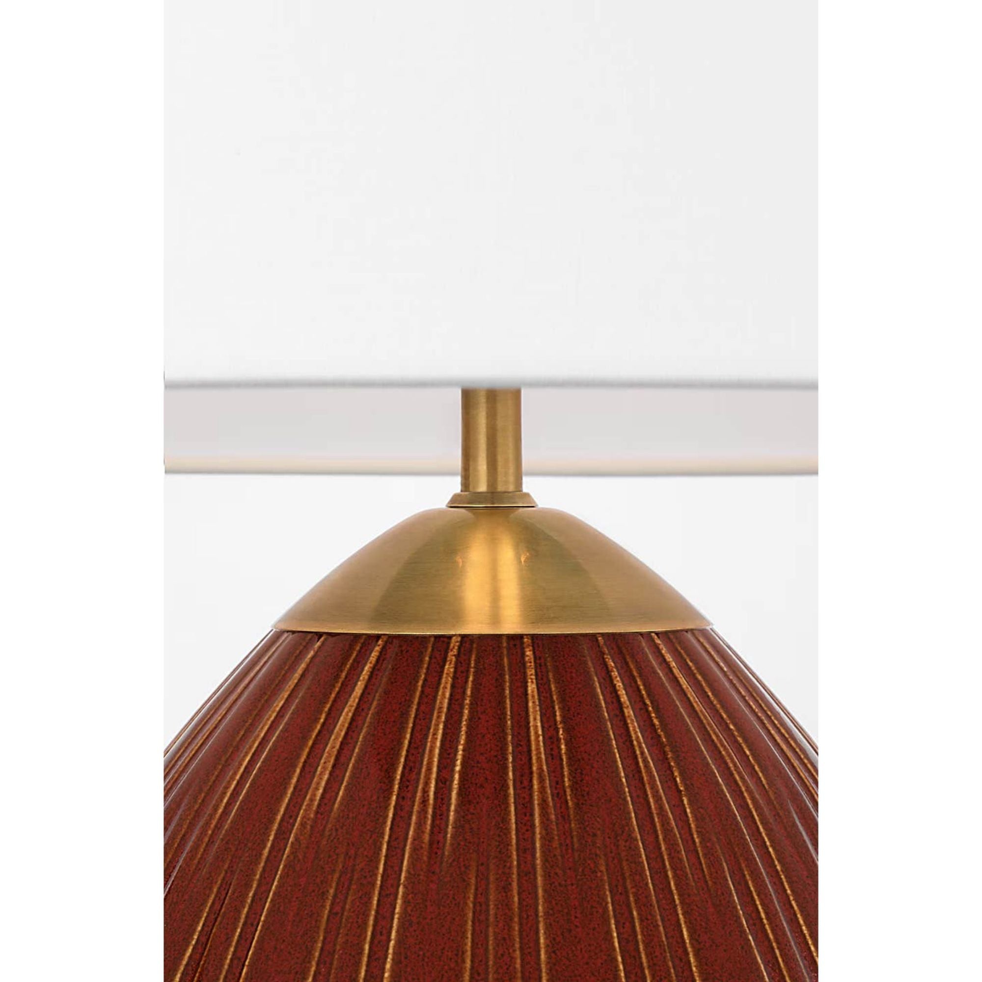 Ian K. Fowler Vesse 28" Table Lamp in Pomegranate with Linen Shade W21.25" x H28.5"