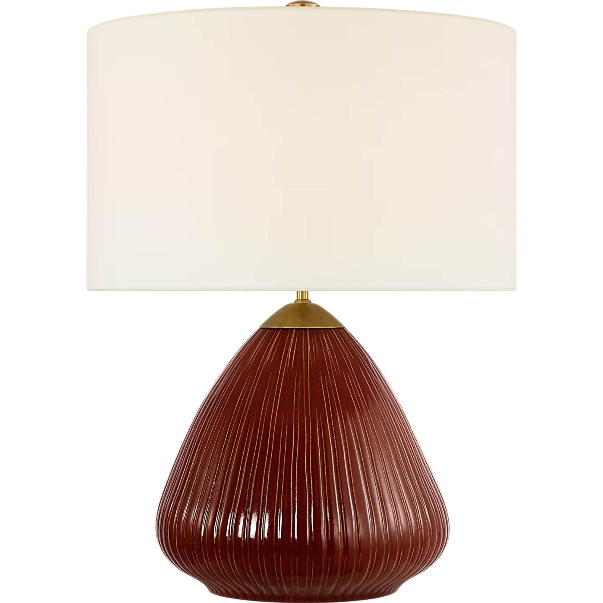 Ian K. Fowler Vesse 28" Table Lamp in Pomegranate with Linen Shade W21.25" x H28.5"