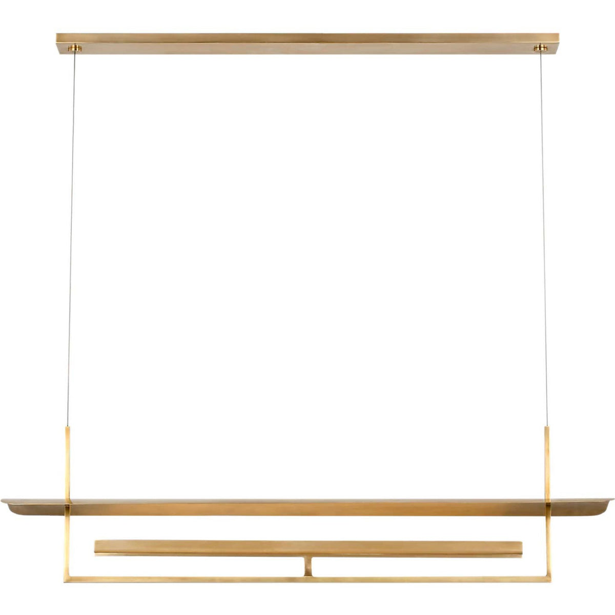 Ian K. Fowler Tristan 54" Reflector Linear Chandelier in Hand-Rubbed Antique Brass W10" x 54"