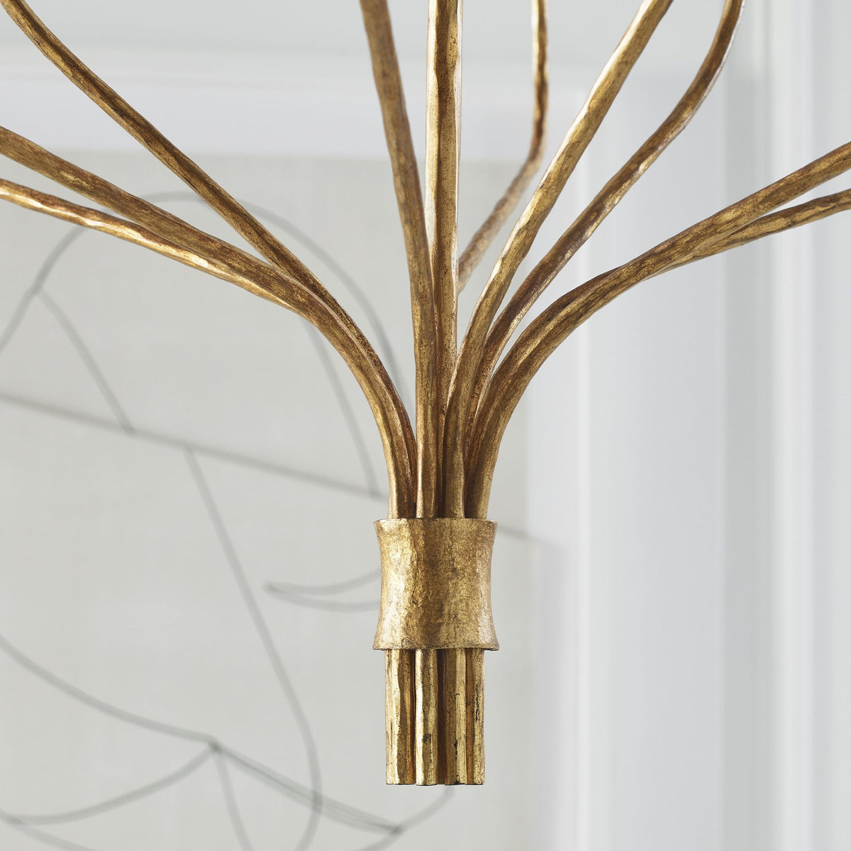 Ian K. Fowler Belfair Large Two-Tier Chandelier in Gilded Iron W36.25" x H29.5"