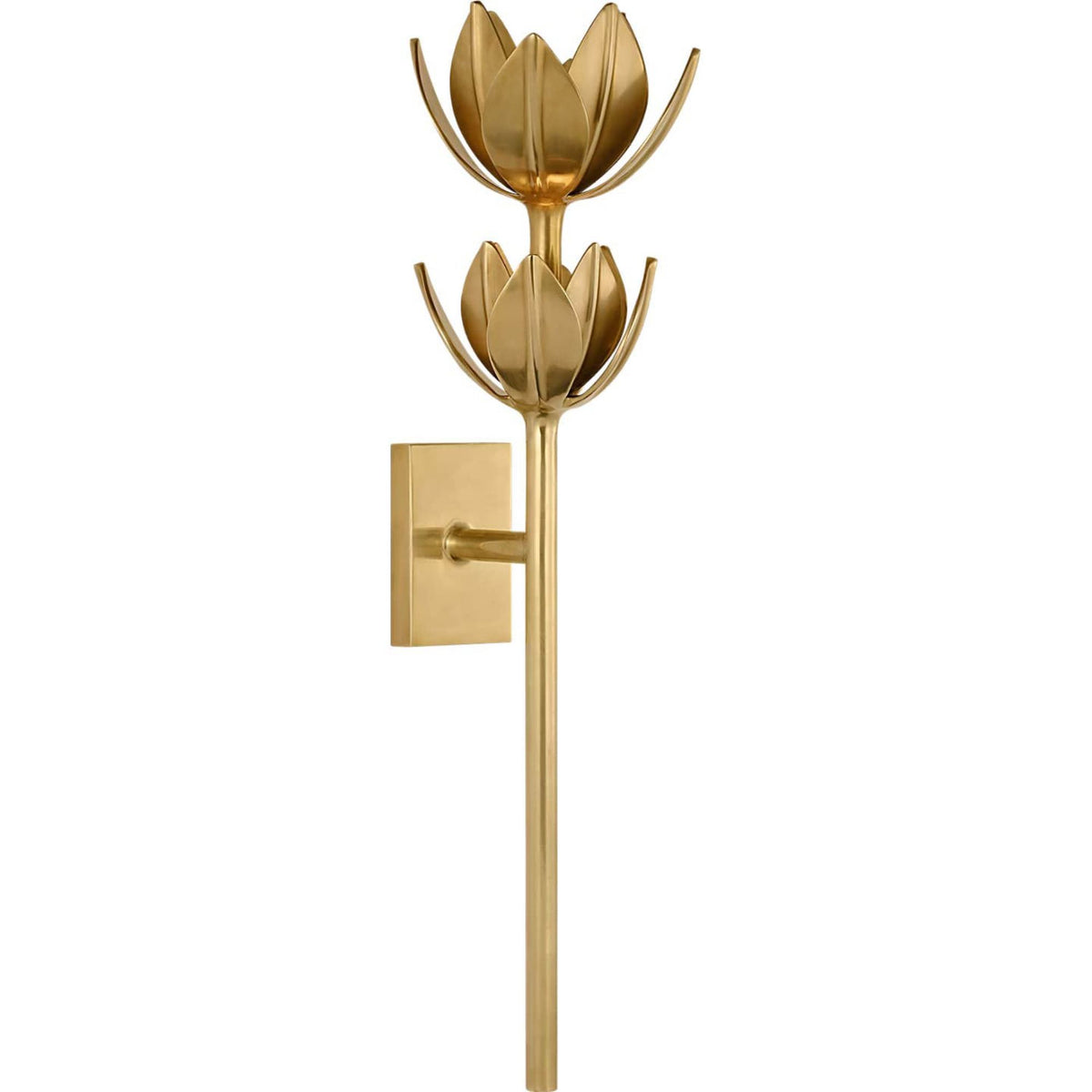 Julie Neill Alberto Large Two Tier Sconce in Antique-Burnished Brass W6.75" x H25" x E7.5"