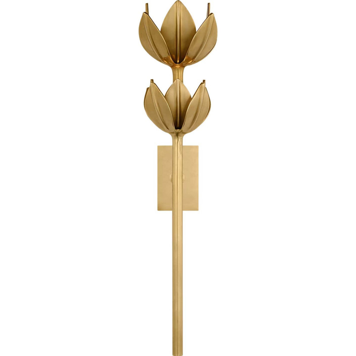 Julie Neill Alberto Large Two Tier Sconce in Antique-Burnished Brass W6.75" x H25" x E7.5"